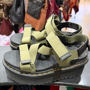 Dr. Martens Khaki Platform Sandals